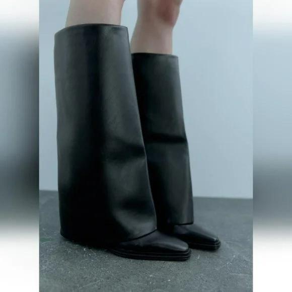 ZARA HEELED KNEE GAITER BOOTS - Picture 3 of 8